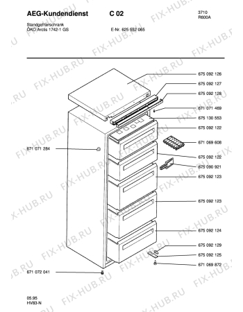 Схема №1 ARC1742-1 GS с изображением Выключатель света для холодильной камеры Aeg 8996750921315